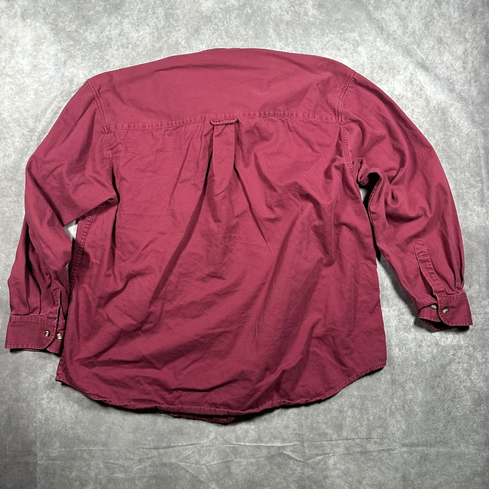 VTG 90s Disneyland Resort Mens XL Mickey Mouse Maroon Cotton Twill Button Shirt - Picture 2 of 6